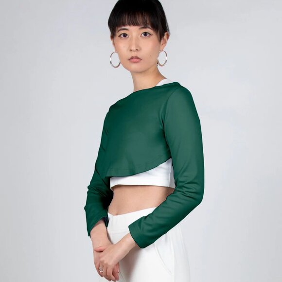 NWT Paridaez Finch Top 2-in-1 in Emerald Green – Minimalist Reversible Staple - Picture 2 of 2
